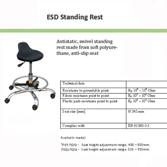 ESD_Standing_rest_chair-img1 כסא סטול ישיבה עמידה אנטי סטטי