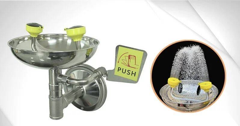 משטפות עיניים עם חיבור לקיר משטפות עיניים עם חיבור לקיר