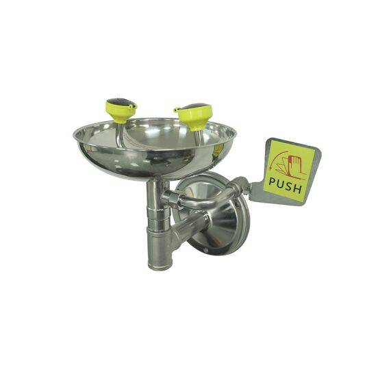 משטפת עיניים חיבור קיר משטפת עיניים מנירוסטה עם חיבור קיר