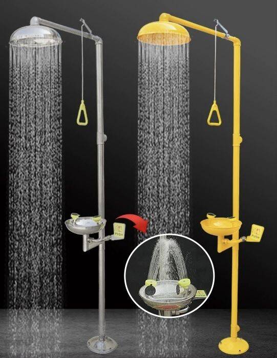 משטפת עיניים עם מקלחת משטפת עיניים עם מקלחת