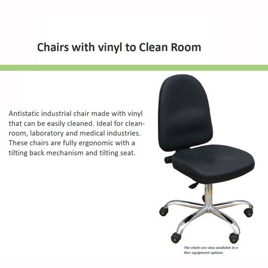 כסא אנטי סטטי לחדר נקי Vinyl – תמונה 2